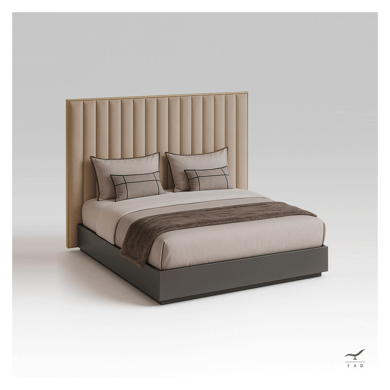 DESY: Luxury King Bed with Champagne Velvet Headboard