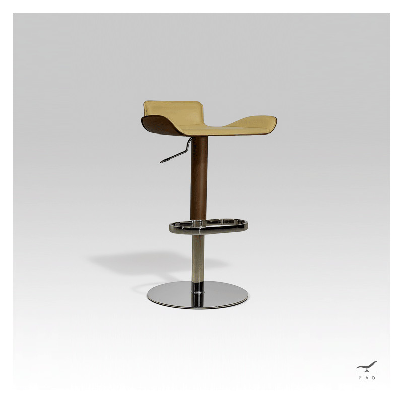 LUXOR Bar Stool – Leather Adjustable Stool with Chrome Base for Luxury Interiors