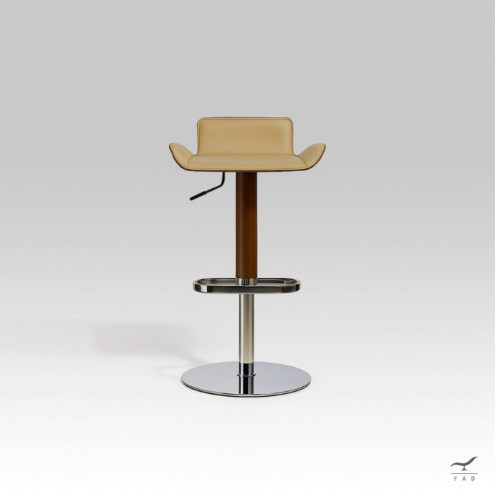 LUXOR Bar Stool – Leather Adjustable Stool with Chrome Base for Luxury Interiors