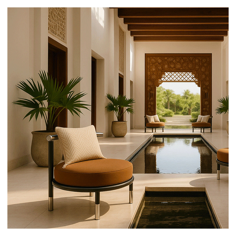 TESS Poltrona da Esterno | Design Asiatico di Lusso per Ville e Hotel in Medio Oriente