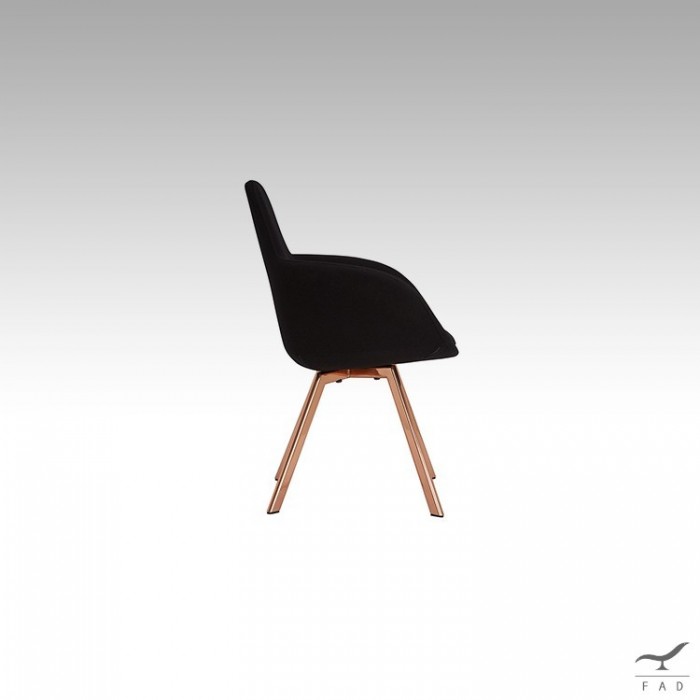 Luxurious Hollowed Seat Chair | Elegant Copper Legs | Free Shipping