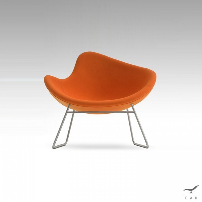 Modern Asymmetrical Armchair | Adjustable Seat | Steel Base