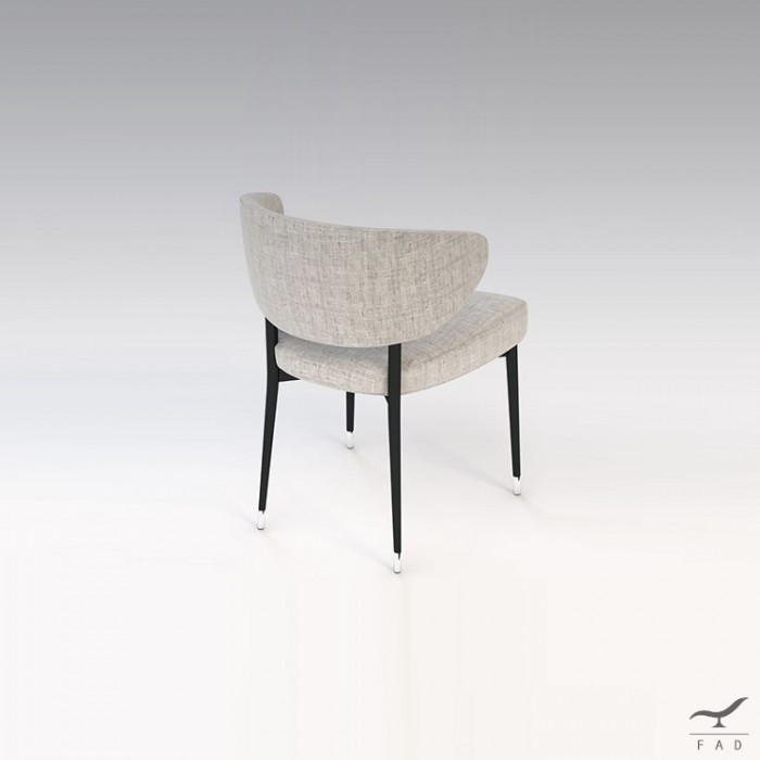 Modern Nordic Inspired Miles Chair for Stylish Dining Rooms | Comfortable Steel and Fabric Chair