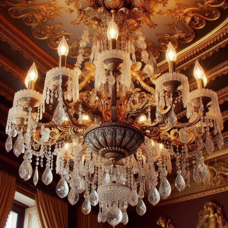 Exquisite Antique Crystal and Bronze Chandeliers for Elegant Interiors